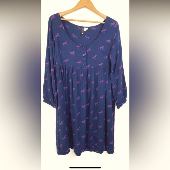 H&M Dresses Vintageish Hm Babydoll Dress With Horse Print Poshmark